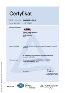 Certyfikat 50001